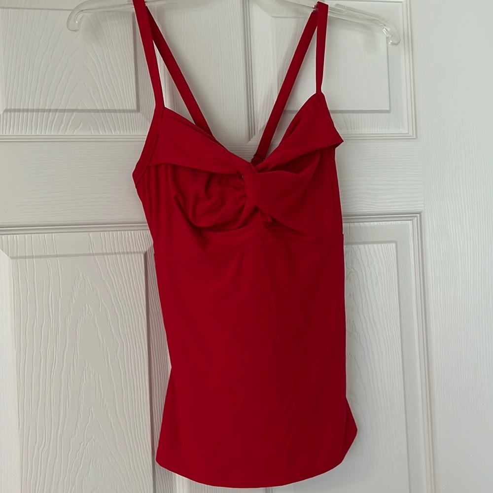 Athleta Red Twist-Front One-Piece Swim